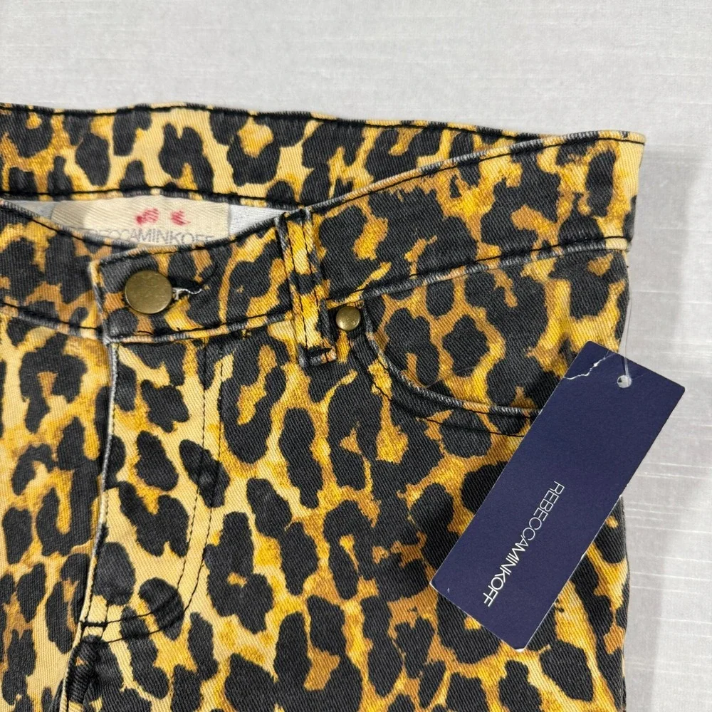 Rebecca Minkoff Jeans Women 0 Leopard Cheetah Beetle Juice S10404 Bold Celebrity - Picture 8 of 16